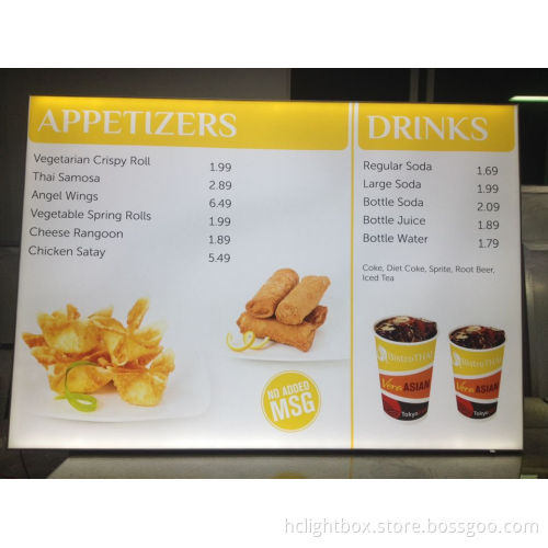 Slim Aluminum Frame LED Menu Light Box Board
